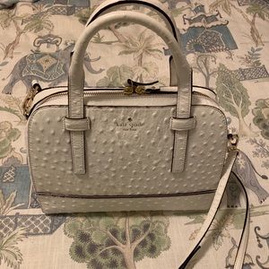Kate Spade white ostrich bag